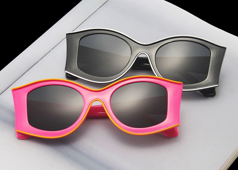 Colorful Oval Women Retro Cool Girl Sunglasses