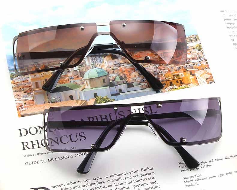  Studs Decor Rimless Wraparound Lens Girls Sun Glasses