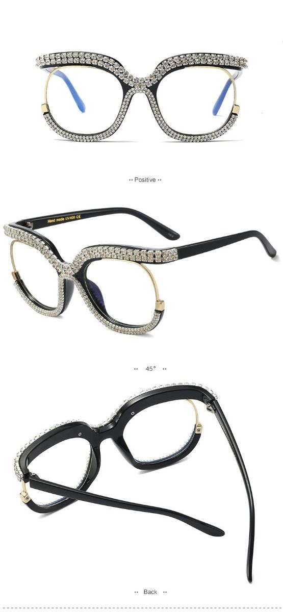 Unisex Flat Top Eyeglasses Luxury Big Size Glasses