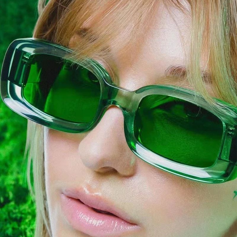 Fashion Rectangle Sunglasses Teens Retro Candy Color Shades