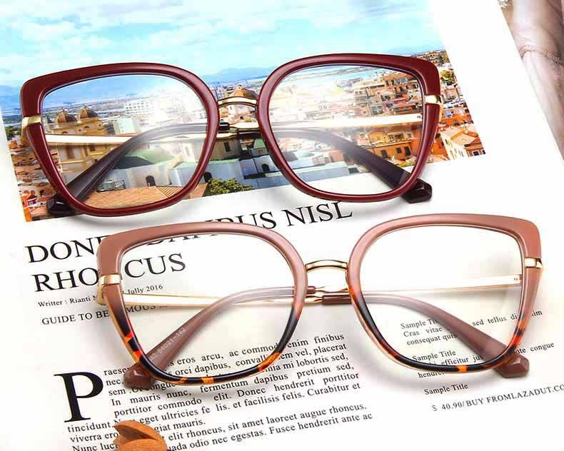 TR90 frame cat eye glasses anti blue light lenses