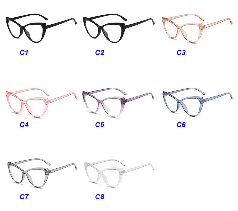 Retro Cat Eye Anti Blue Light Glasses Translucent Frame