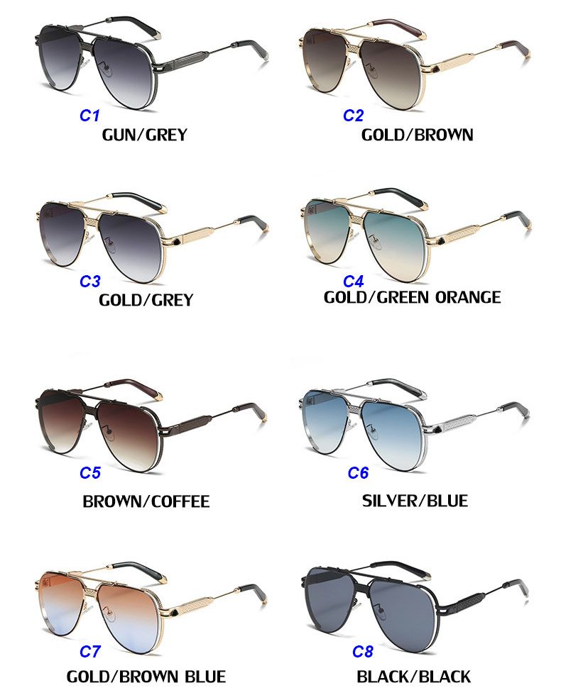 Retro trendy tear drop alloy frame aviator sunglasses
