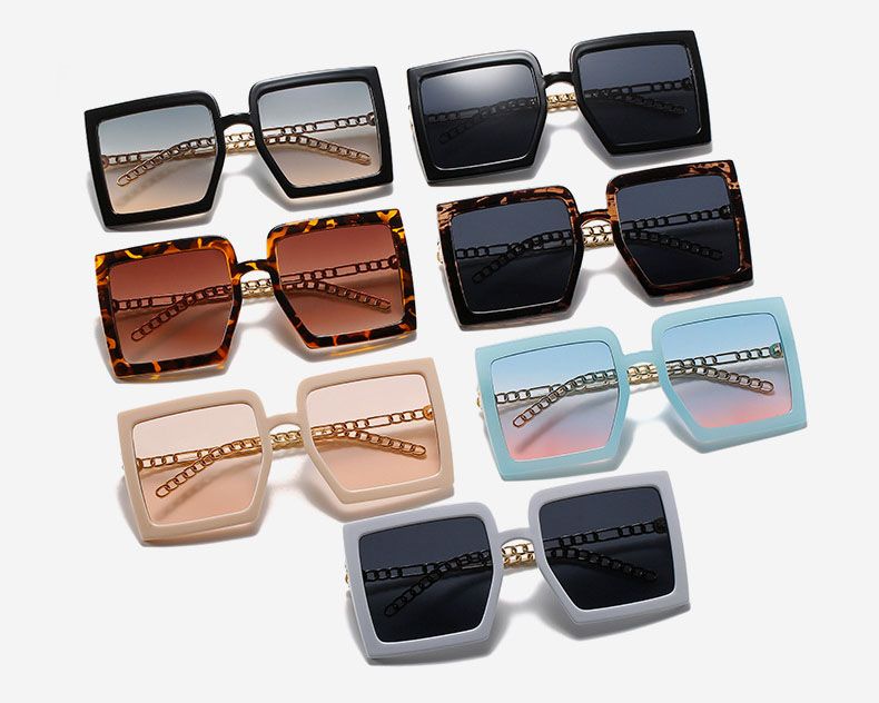 Cute oversize square retro block hipster sunglasses