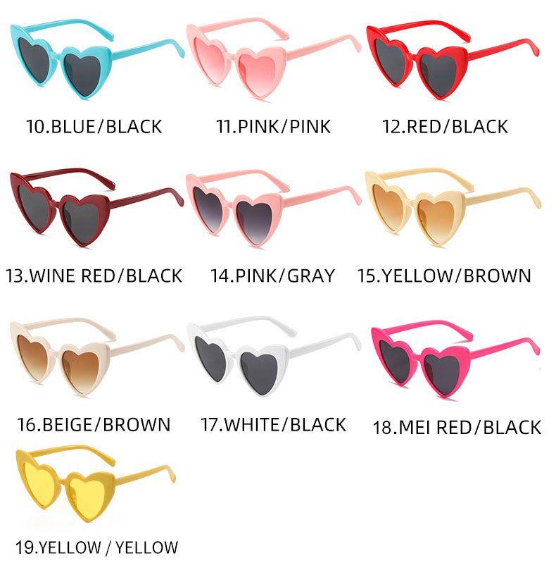 Heart Sunglasses Girls Characteristic Cute Sun Glasses 
