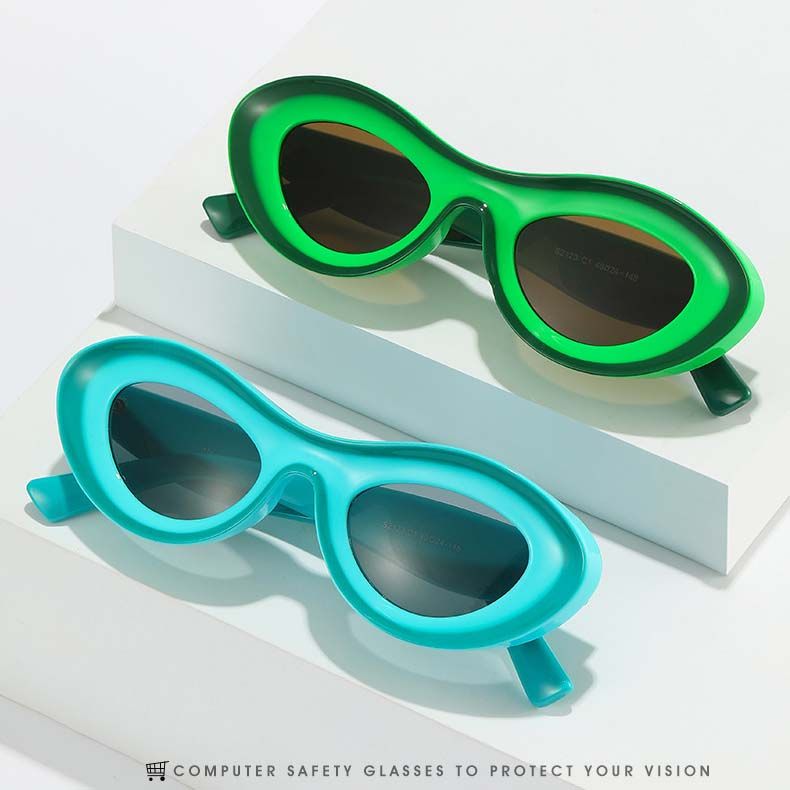 Concave Cat Eye Youthful Mod Mixed Colors Sun Glasses