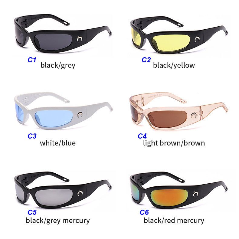 Lunar Eclipse Logo Sports Wraparound Racer Sunglasses