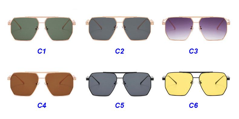 Polygon Lens Aviator Trendy Sunglasses Premium Alloy Frame