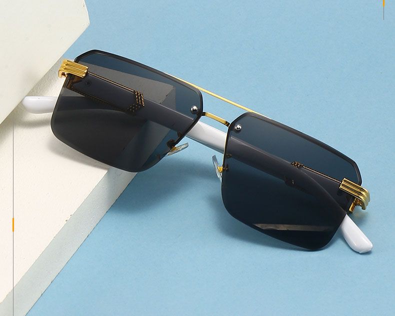 Modern Rimless Oversized Square Mono Lens Sunglasses