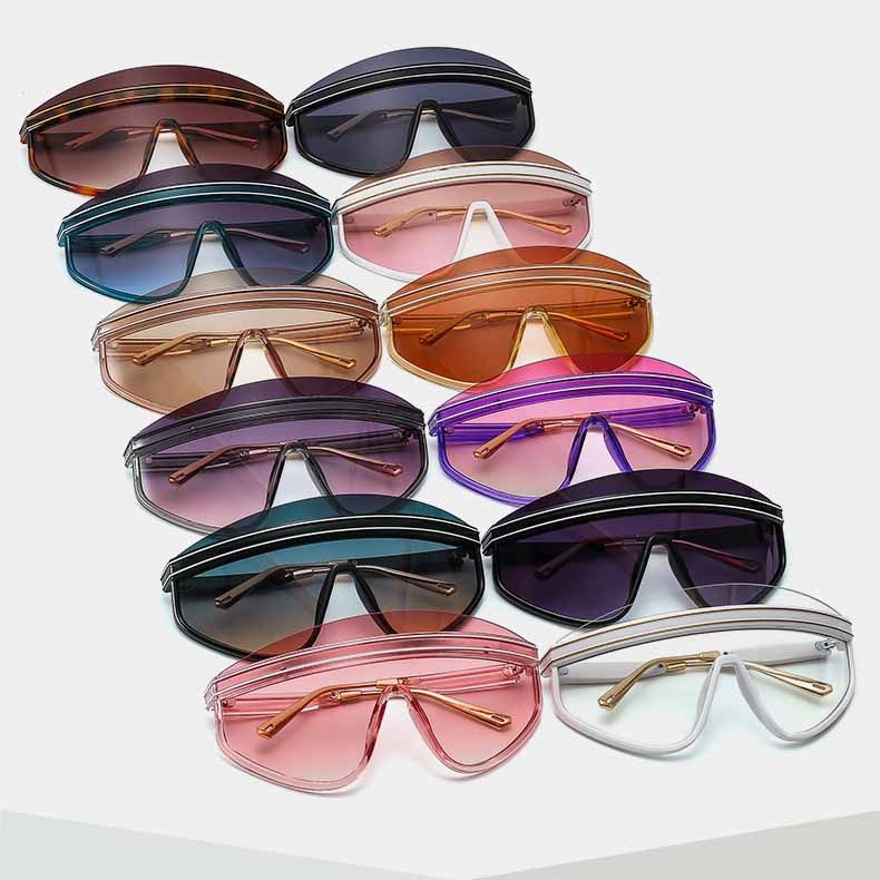 One Lens Sunglasses Sporty Wrap Around Goggles