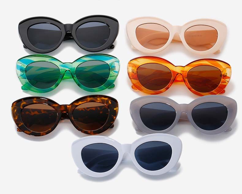 Oversized Sunglasses Cat Eye Thick Frame Retro Shades