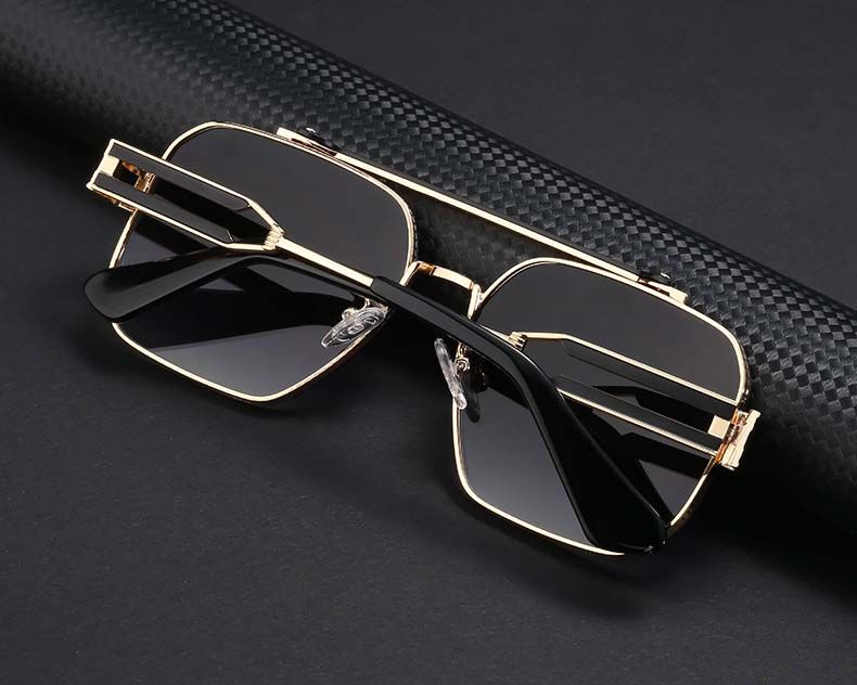 Funky one piece lens sunglasses flat top acetate frame