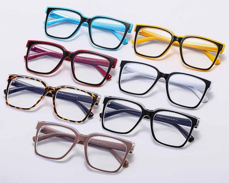 Two Tones Anti-blue Light Square TR90 Frame Glasses