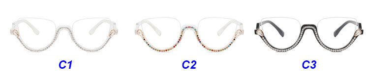 Diamond Cat Eye Women Semi-Rimless Sun Glasses