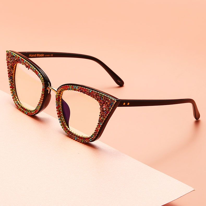 Vintage cat eye diamante glasses bling sexy eyewear