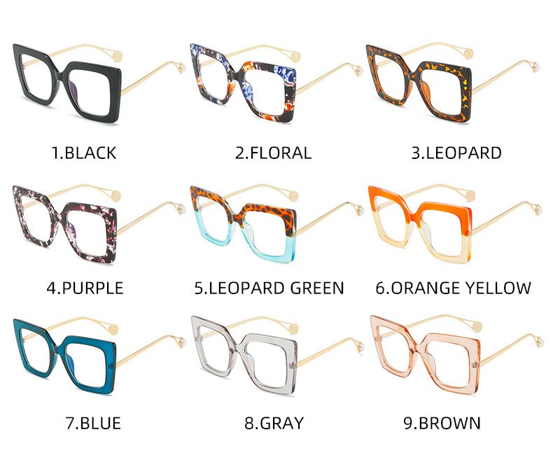 Vibrant Color Oversized Eyeglasses Women Square Frame