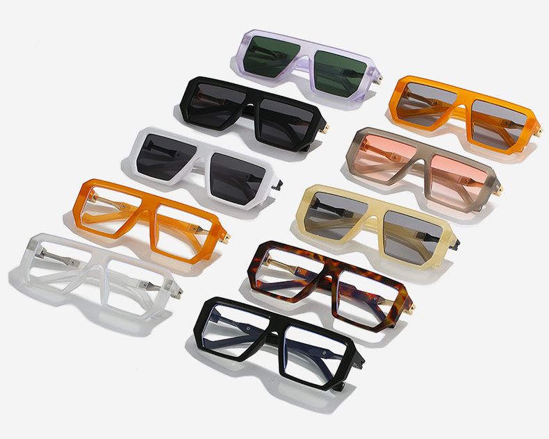 Retro Polygon D Frame Sunglasses Fashion Jelly Color Shades