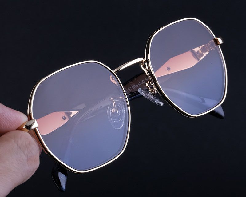 Rhombus Temples Vintage Chic Polygon Alloy Shades