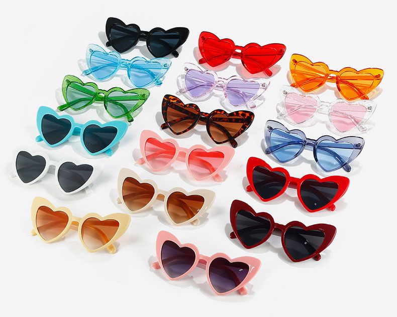 Heart Sunglasses Girls Characteristic Cute Sun Glasses 