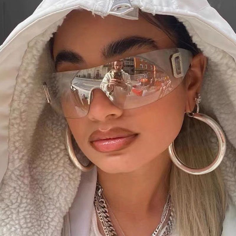 Diamante large frame oversized women luxury sunglasses