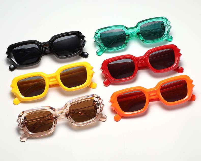 Candy Color Rectangular Frame Cyberpunk Hip-hop Sunglasses