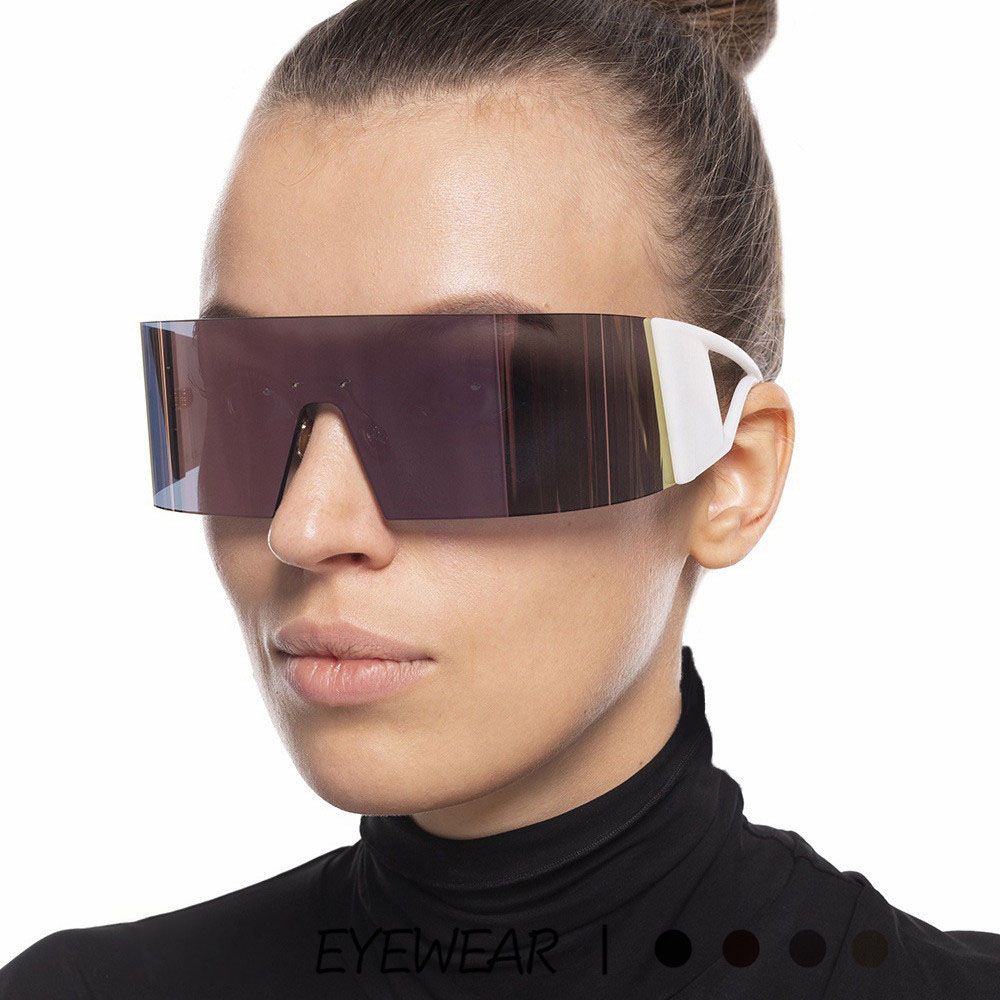 Futuristic Mono Lens Shield Wrap Around Sunglasses