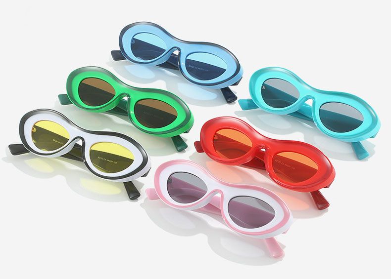 Concave Cat Eye Youthful Mod Mixed Colors Sun Glasses