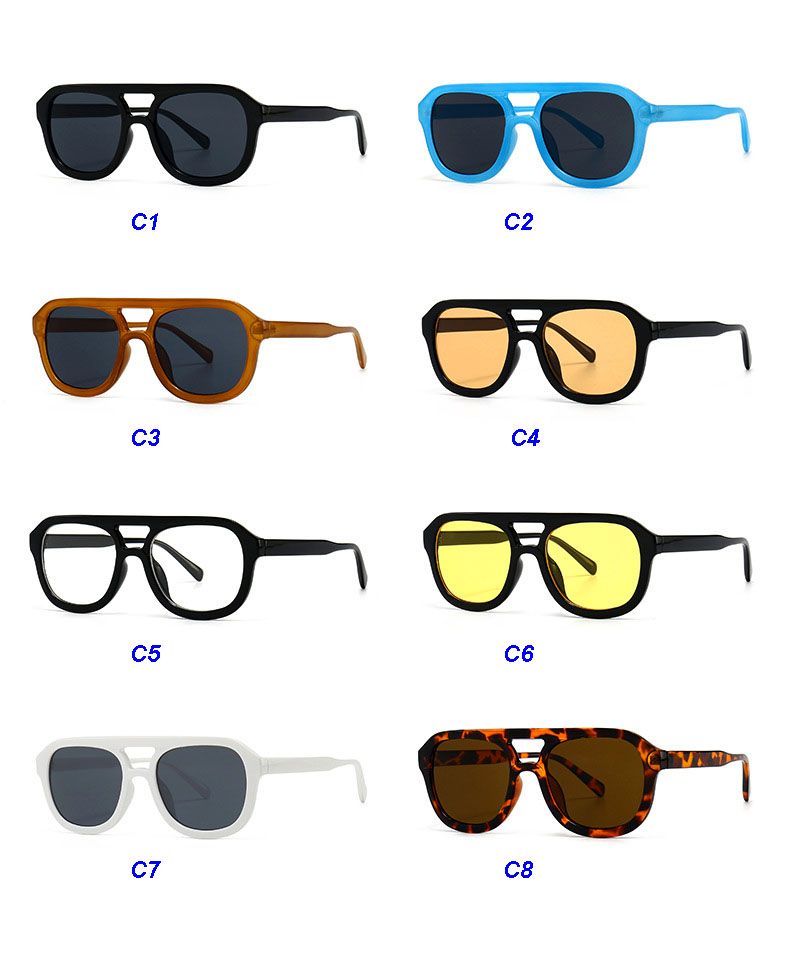 Large sporty studded one piece D frame sunglasses