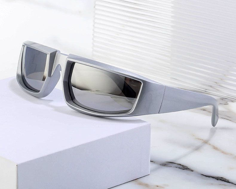 Wrap Around Mirrored Shades Trendy Sports Sunglasses