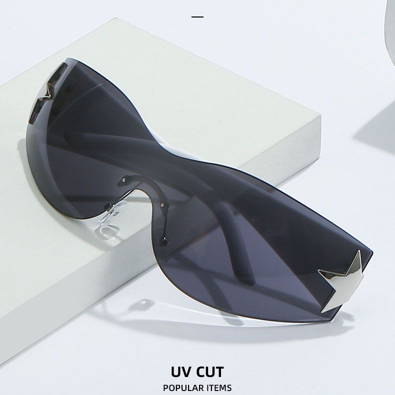 Futuristic Oversized Shield Wrap Around Sunglasses