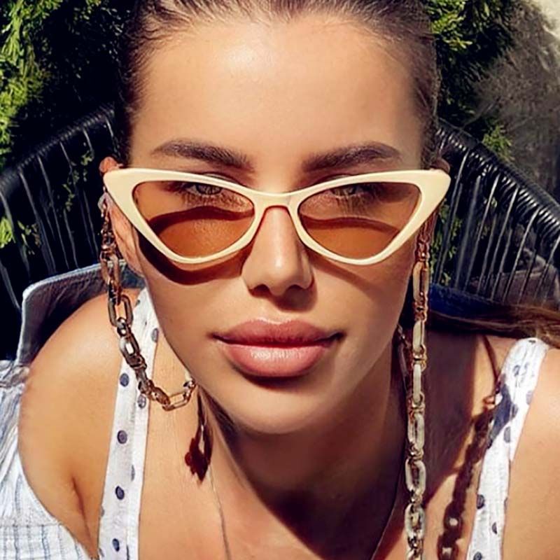 Women Unique Hip Hop Zebra Print Cat Eye Sunglasses