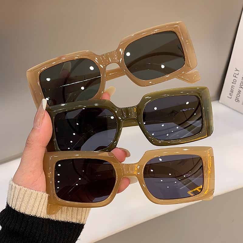 Sweet Candy Color Chic Youthful Rectangular Sunglasses