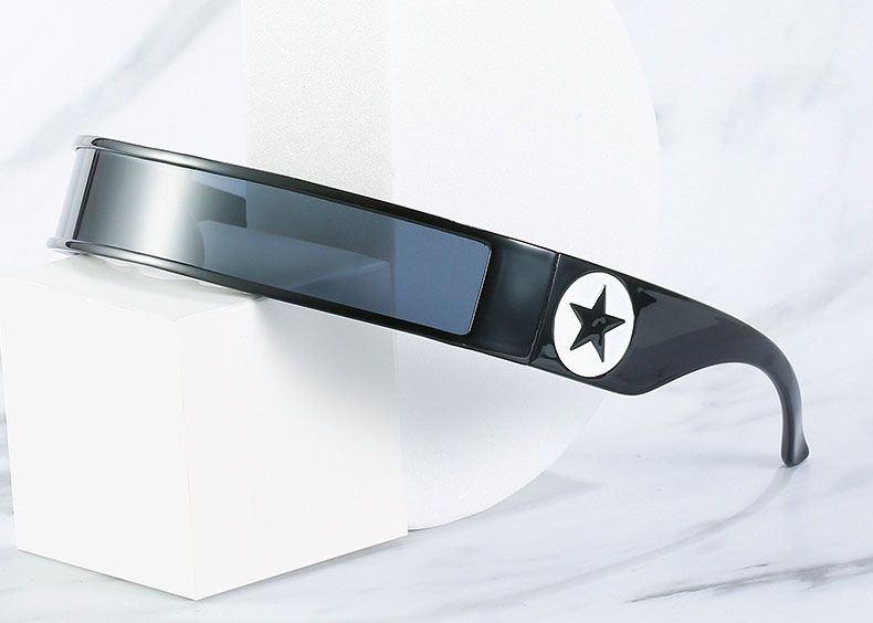 One Piece Stars Wrap Around Narrow Frame Sun Glasses