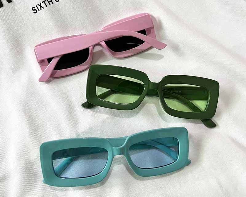 Vibrant Candy Color Frame Adorable Rectangle Sunglasses
