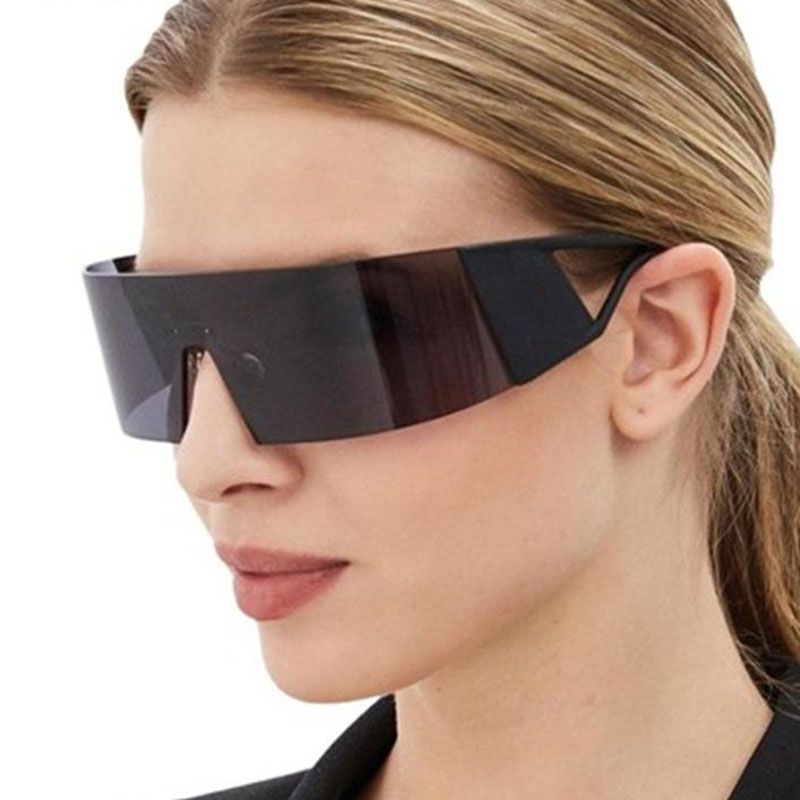 Futuristic Mono Lens Shield Wrap Around Sunglasses