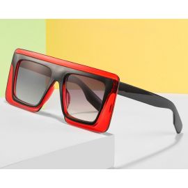 Flat Top Multicolored Frame Square Fun Sunglasses