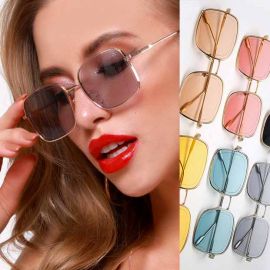  Metal Rectangle Frame Sunglasses Vintage Chic Shades