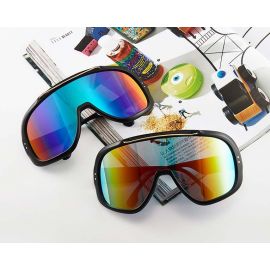 Oversized goggles shield lens wrap around sunglasses