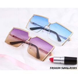 Super Chic Modern Rimless Oversized Square Sunglasses