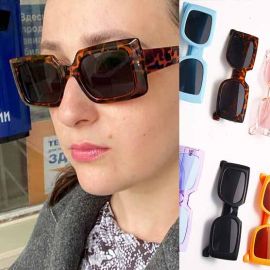 Sweet Candy Color Chic Youthful Rectangular Sunglasses