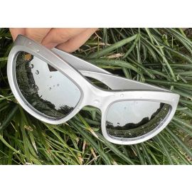Alien alike big frame mirrored wrap around sunglasses