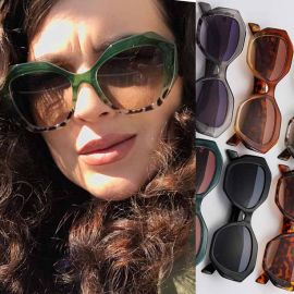 Fashion Oversized Polygon Sunglasses Retro Colorful Shades