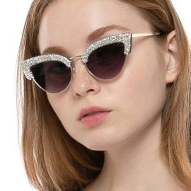  Luxury Diamond Frame Bling Cat Eye Sunglasses