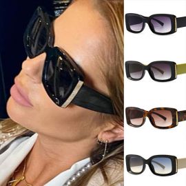 Women Feminine Luxury Big Frame Rectangle Sunglasses