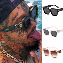 Gold stripes luxury celebrity trendy square sunglasses