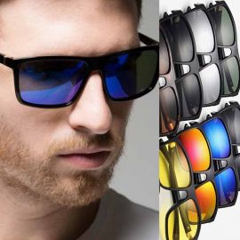 Retro D Frame Men Sunglasses Classic Rectangle Shades