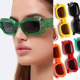 Candy Color Rectangular Frame Hip-hop Sunglasses
