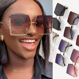 Rimless Square Women Luxury Diamond Sun Glasses