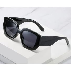 Cute Two Tone Bold Frame Modern Polygonal Sunglasses