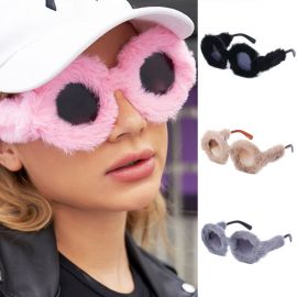 Modern Chic Fluffy Little Monster Round Sunglasses